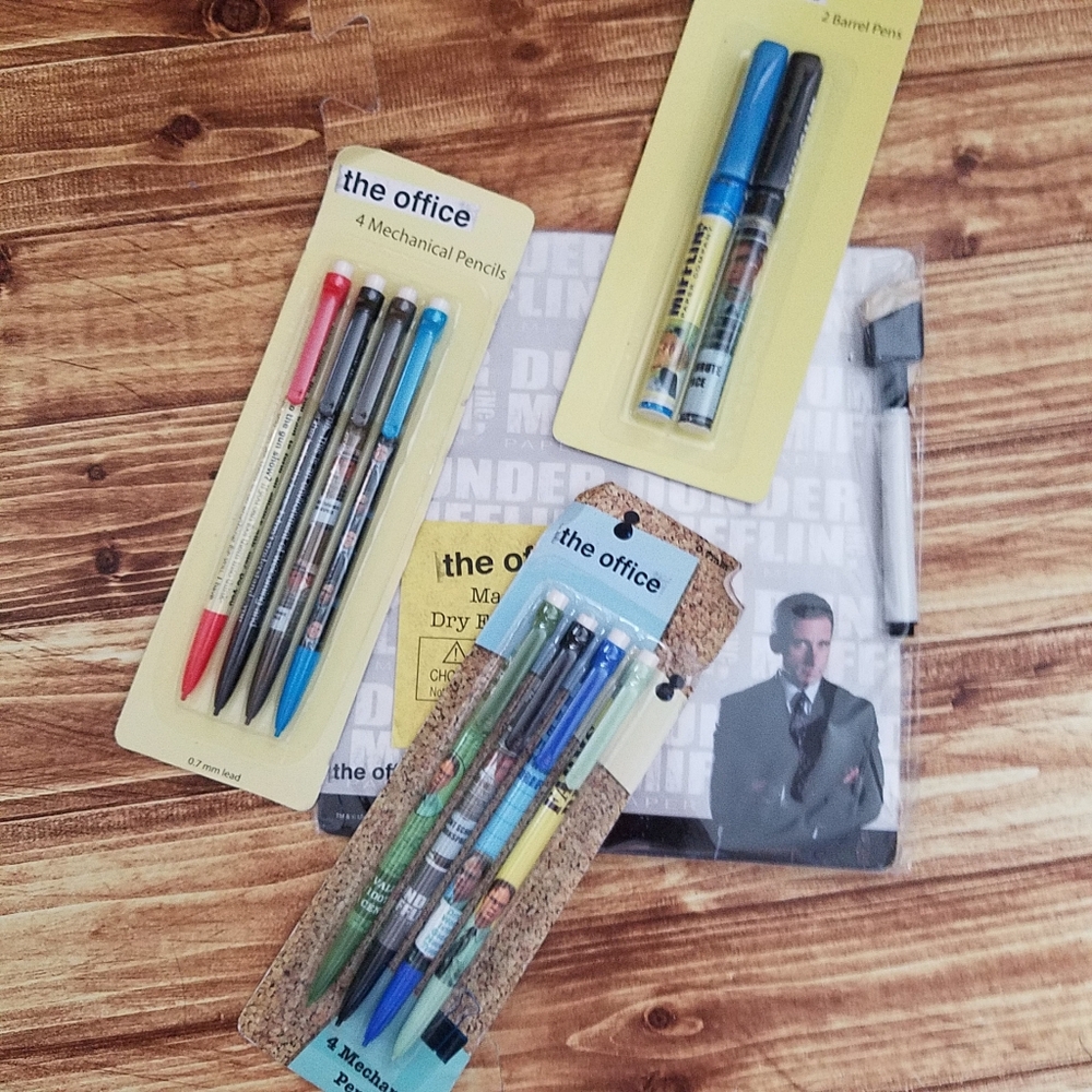 The Office NBC Universal Magnetic Dry Eraser Board Pens Mechanical Pencils Set
